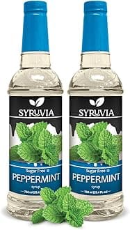 Syruvia Sugar Free Peppermint Syrup for Coffee 25.4 fl oz (Pack of 2)