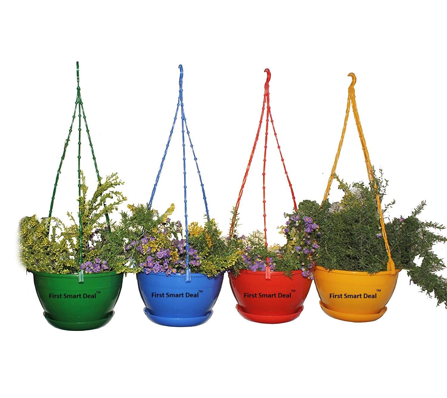 EaglesFord Plastic Hanging Pot Multi - Pack of 4