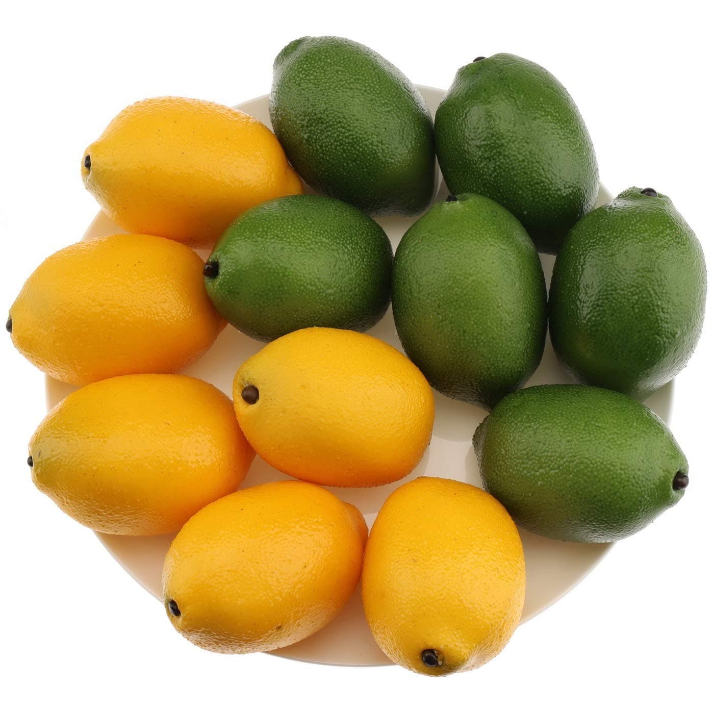 Gresorth 12pcs Yellow & Green Artificial Lifelike Simulation Lemon Fake Fruit for Home Party Kitchen Table Cabinet Christmas Decoration