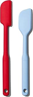 OXO Good Grips 2 Piece Silicone Spatula Set, red/seltzer