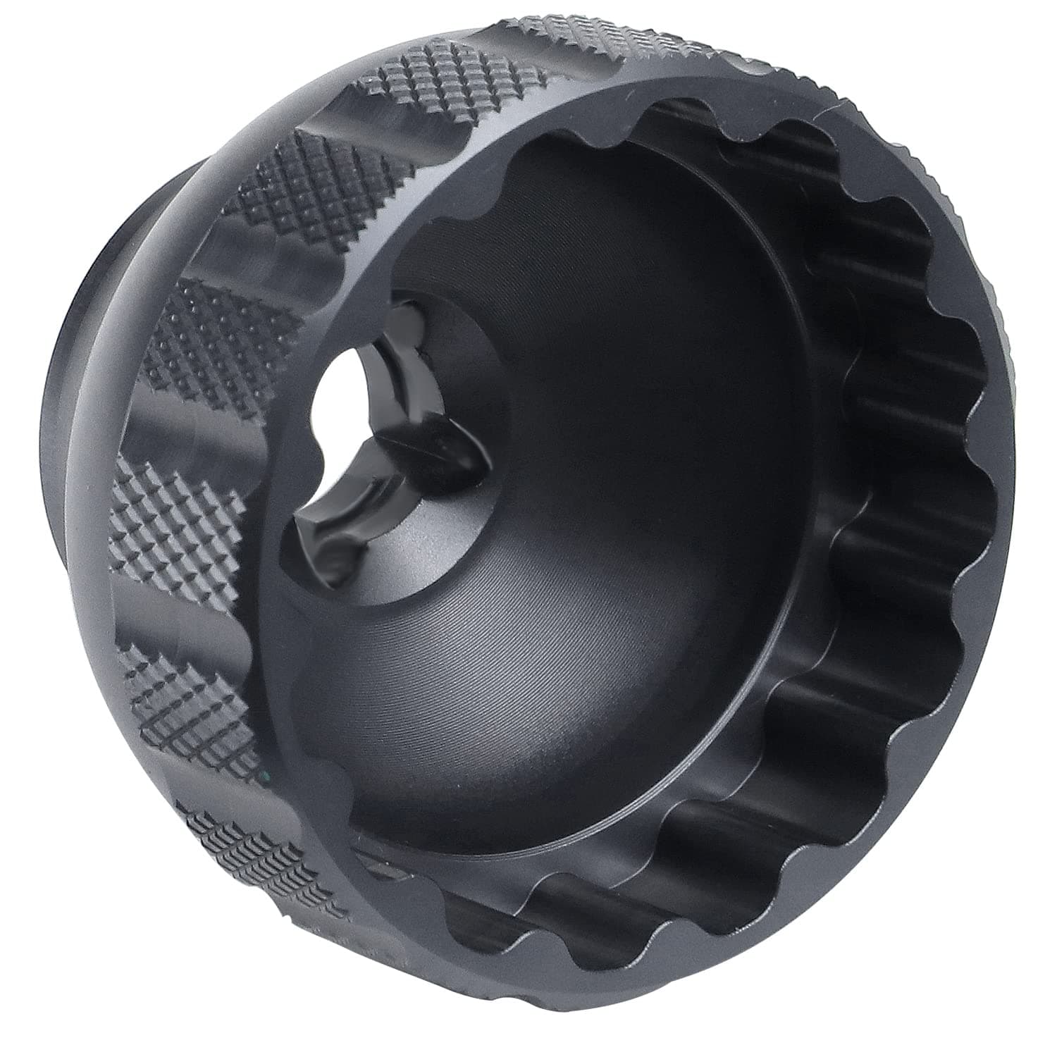 16-Notch Bottom Bracket Tool - Black | Precision Fit for 41mm OD Threaded BB | Compatible with Shimano BBR60, MT-800 & BBT-59.2 | CNC Aluminum