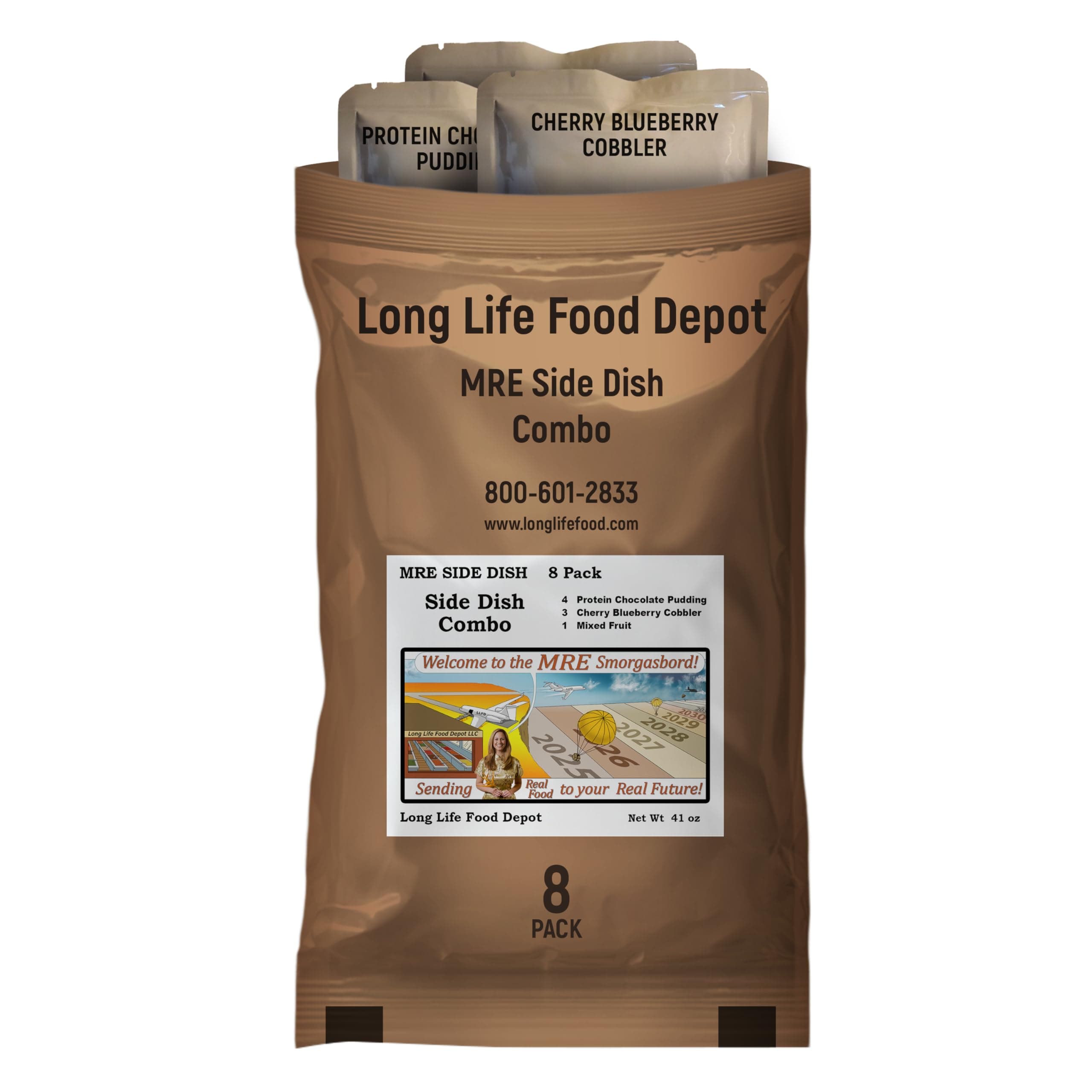 MRE Side Dish Combo (8-Pack) – Long Shelf Life – 2023+ Production Dates by Long Life Food Depot – Meals Ready to Eat - Combo 1