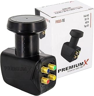 Premium X Quad LNB – 4 Way – for 4 Participants – 4K Full HD – with Weather Protection and LTE Filter for Satellite Dish Digital TV SAT Receiver – Black