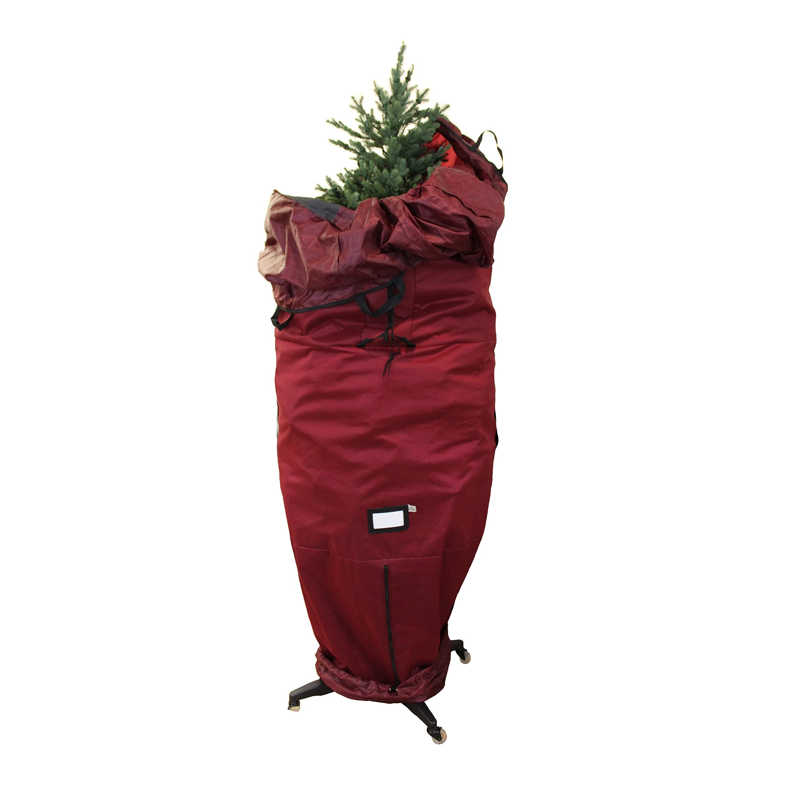 Heavy-Duty Upright Christmas Tree Storage Bag for Artificial Trees up to 9 Foot Tall, Durable Woven Polyester Fabric, Stand Not Included