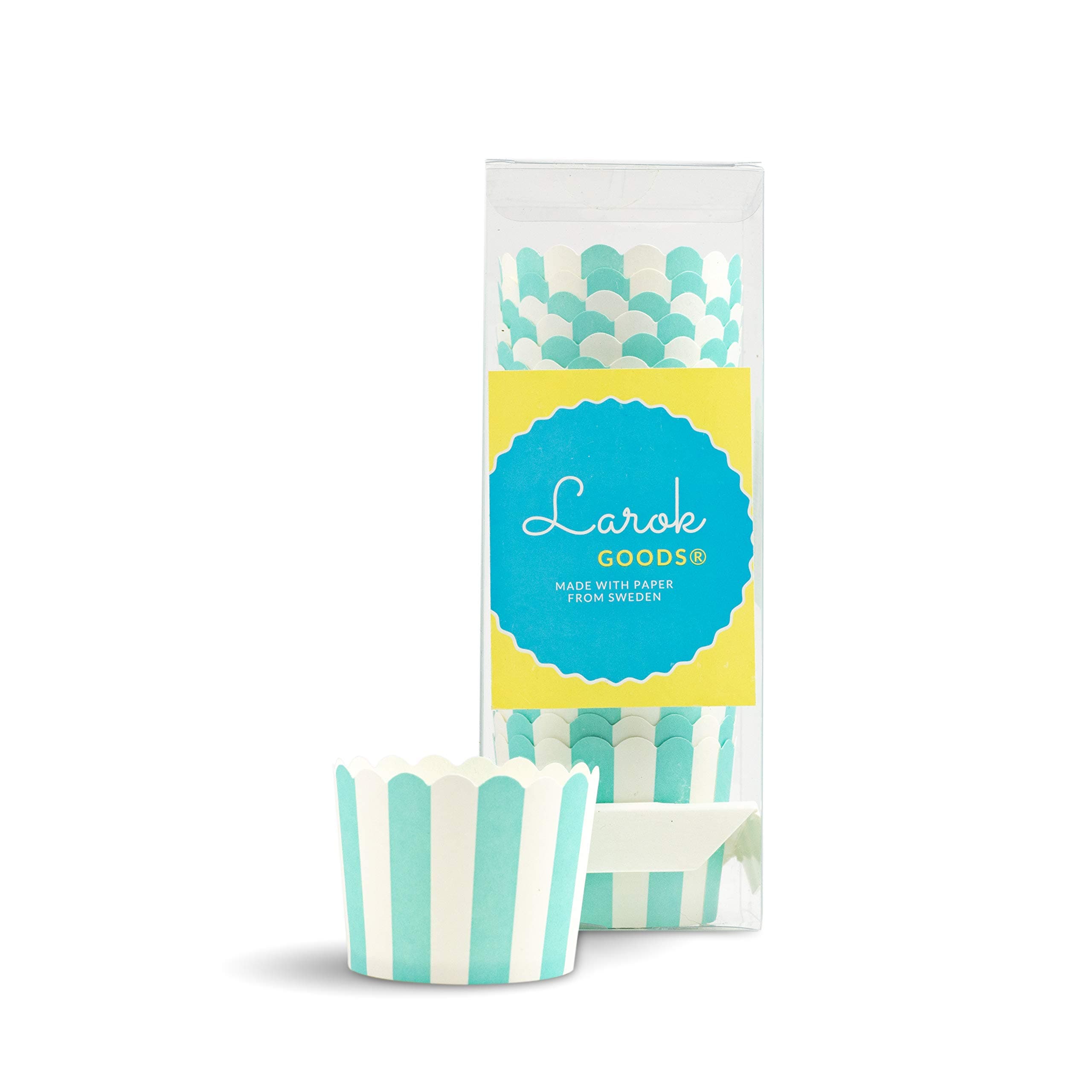 High Heat Cupcake Liners (24, Blue Stripes)