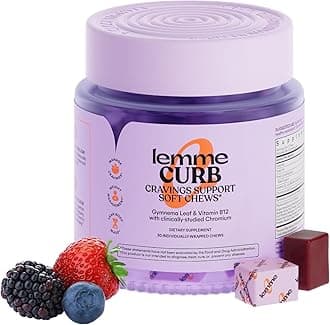 Curb Cravings Soft Chews - Manage Appetite, Support Metabolism & Lean Body w/Clinically Studied Chromium, Gymnema & B12 for Healthy Weight Management, Mixed Berry