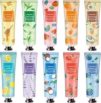 10 Pack Hand Cream for Dry Cracked Hands,Easter Basket Stuffers,Gifts for Women,Girls,Mothers Day Gifts,Teacher Appreciation Gifts,Natural Plant Fragrance Mini Hand Lotion Moisturizing Hand Care Cream