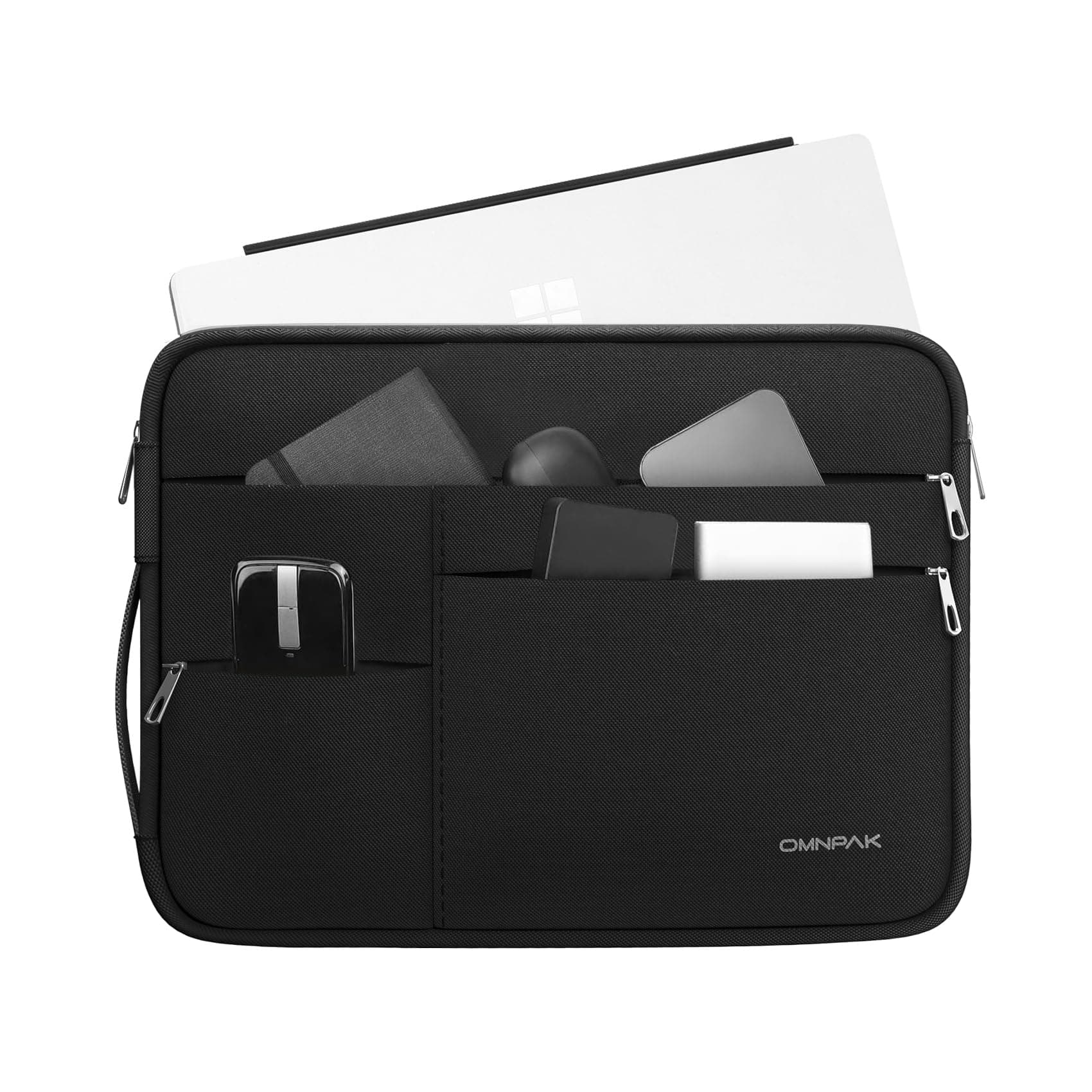 Omnpak Surface Pro 11 Case,13 inch Laptop Sleeve for Surface Pro 12/11/10/9/8/X/7/6/5/4/3 with Multi-Pocket and Side Handle Strap,Water-Resistant Laptop Carrying Bag