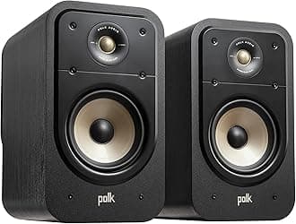 POLK AUDIO Signature Elite ES20 High-Resolution Bookshelf Speakers for Home Theater, Stereo Speakers, HiFi Speaker, Hi-Res Certified, Compatible with Dolby Atmos and DTS: X (Pair of 2) - Black