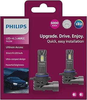 Ultinon Access LED car headlight bulb (HIR2), ultra-compact direct-fit, 80%, 6000K, set of 2