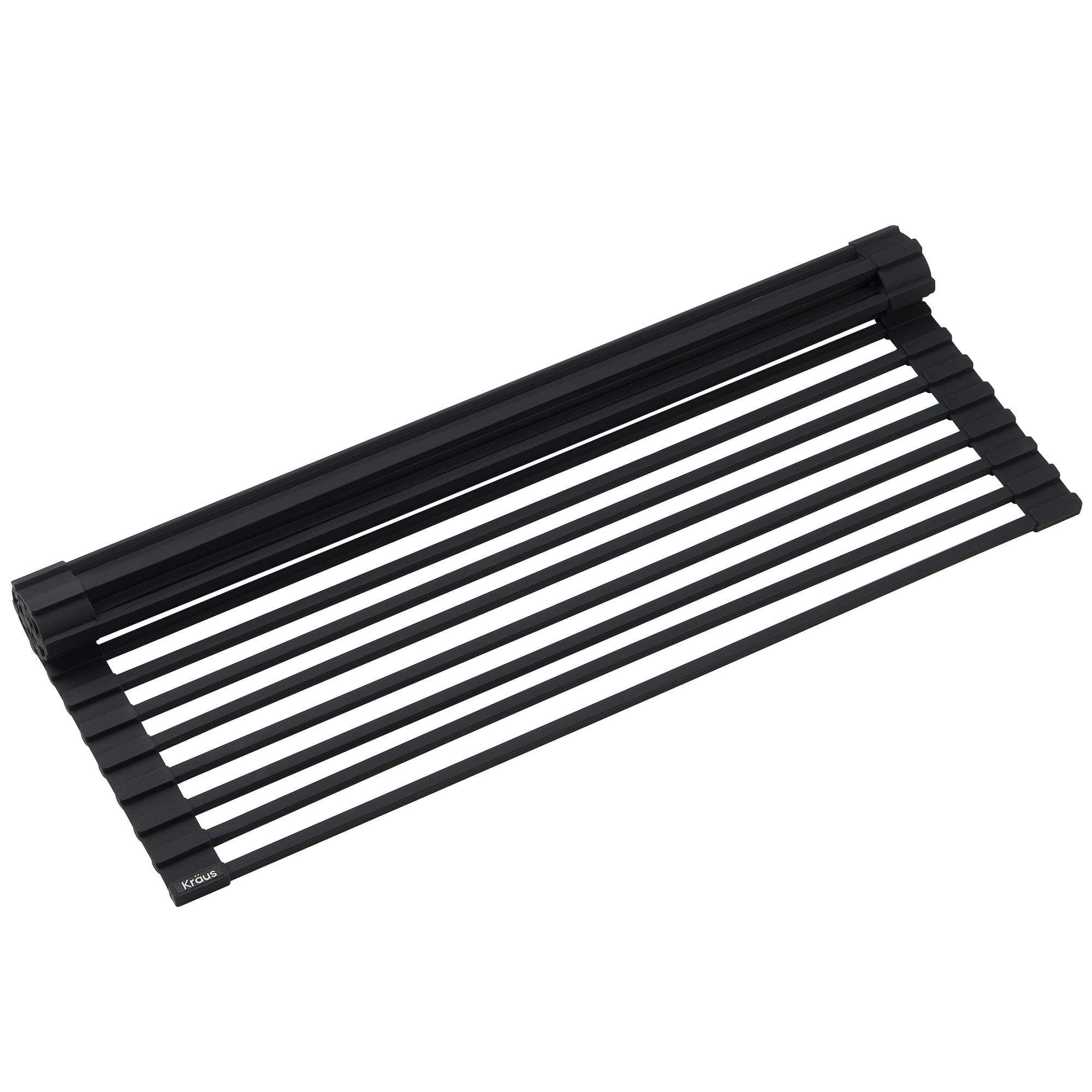 20.5 in. Over Sink Roll Up Dish Drying Rack in Jet Black