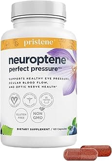 Bilberry Supplement for Eyes – Eye Vitamins with CoQ10, Niacinamide, Grape Seed Extract & Saffron – Supports Pressure & Optic Nerve Health – Neuroptene 60 Capsules