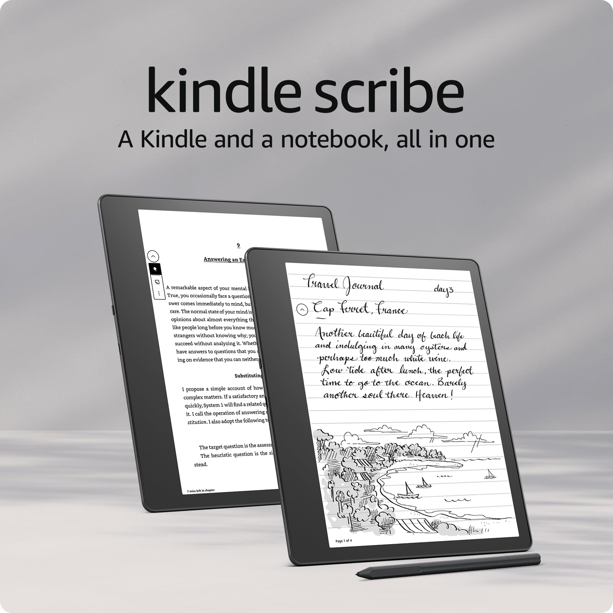 Like-New Amazon Kindle Scribe (16 GB) - 10.2” 300 ppi Paperwhite display, a Kindle and a notebook all in one, convert notes to text and share, includes Premium Pen