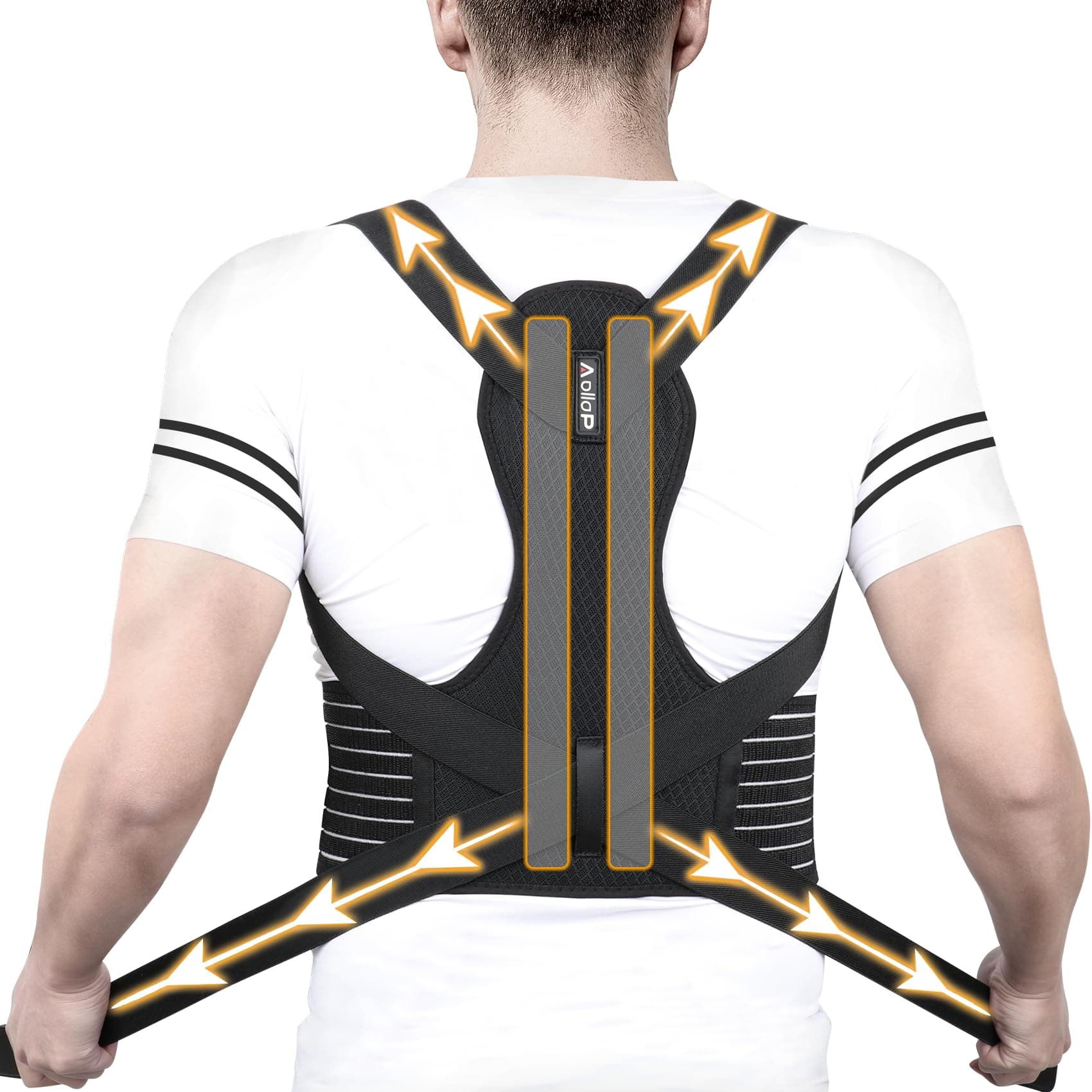 – Posture Corrector Men and Women - Back Brace Back Support Belt with Breathable Adjustable Elastic Bands Back Straightener Improve Lumbar Support Belt Lower Back Pain Relief (M, Waist 35'- 47')