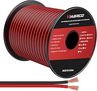 14AWG 100FT Electrical Wire Cable 2 Conductors Red Black Cable Hookup LED Lighting Strips Flexible Wire Extension Cord 14 Gauge Copper Clad Aluminum Copper Wire 12V/24V DC Cable