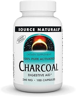 100% Pure Activated Charcoal 260 mg 100 Capsules