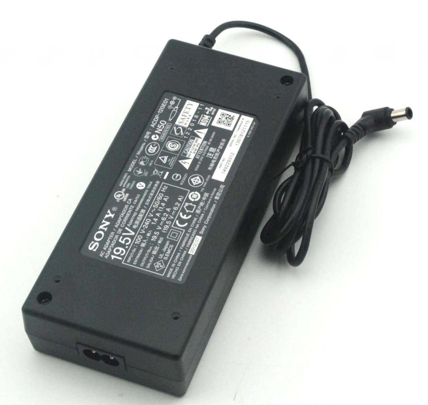 Power Supply AC Adapter fully compatible with/replacement for Sony Bravia Televison models KDL-43W755C, KDL-43W807C, KDL-43W808C, KDL-43W809C KDL-48W705C LCD/LED TVs + 3 Pin UK Plug Mains Cable