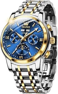 - Mens Automatic Watches Skeleton Mechanical Self Winding Luxury Fashion Dress Wrist Watch Luminous Waterproof