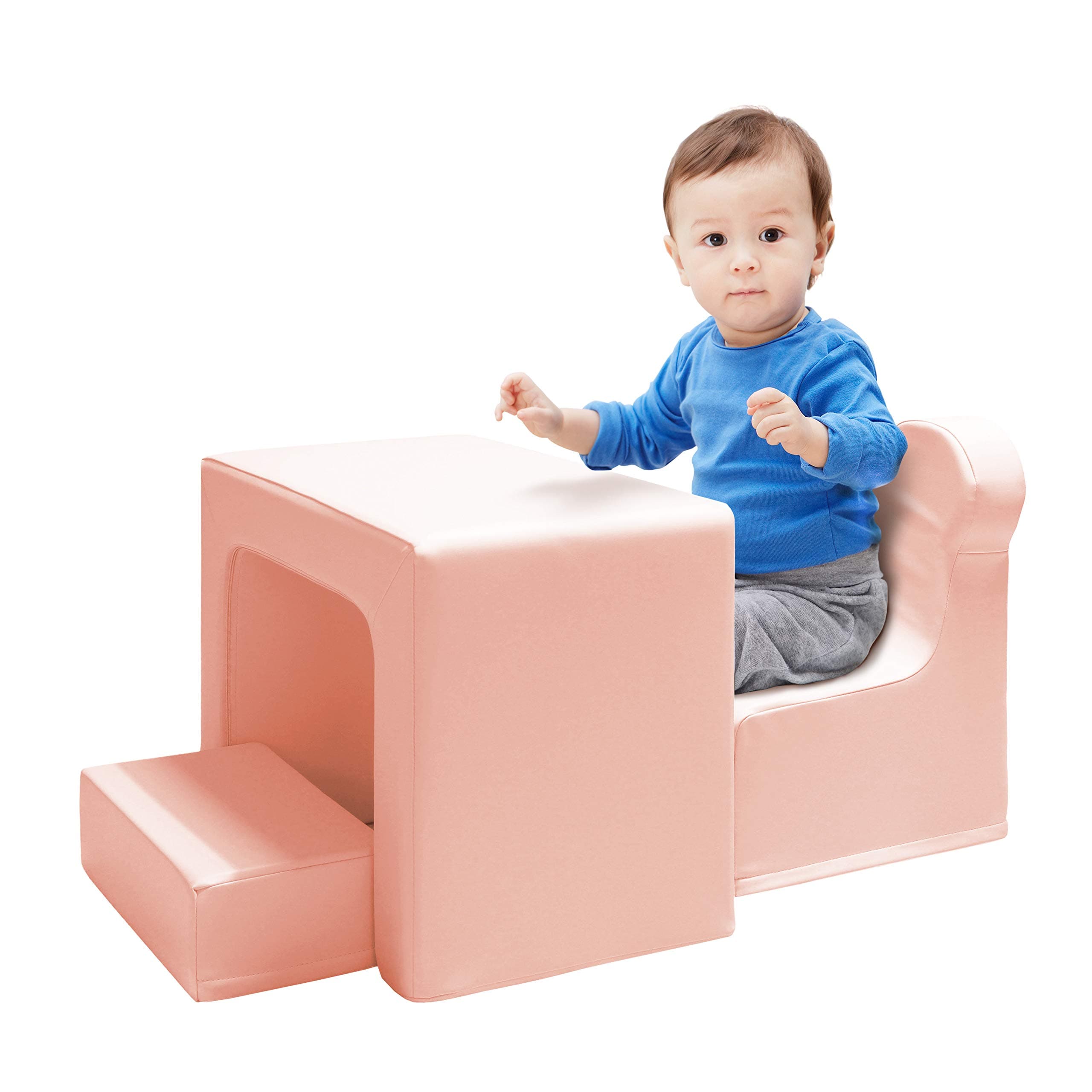 Dream Tree Toddler Table and Chair Set (Sofa Type) Washable, Safe Non-Toxic CPSIA Compliant Soft Foam Furniture for Baby, Kids, and Child - Pink