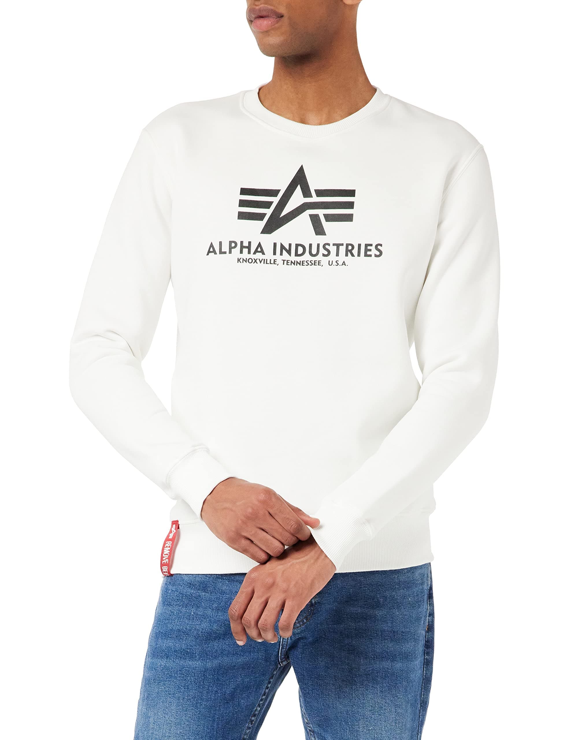 ALPHA INDUSTRIESMen's Basic Sweater Sweatshirt, Opaque, Blanc, XS