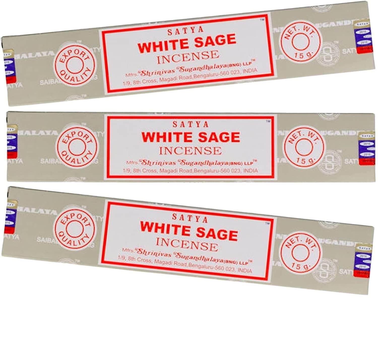 Satya White Sage Incense Sticks 15gram x 3 pack With Giftbrit Incense Sticks Holder for Meditation, Yoga, Relaxation, Healing and Positivity