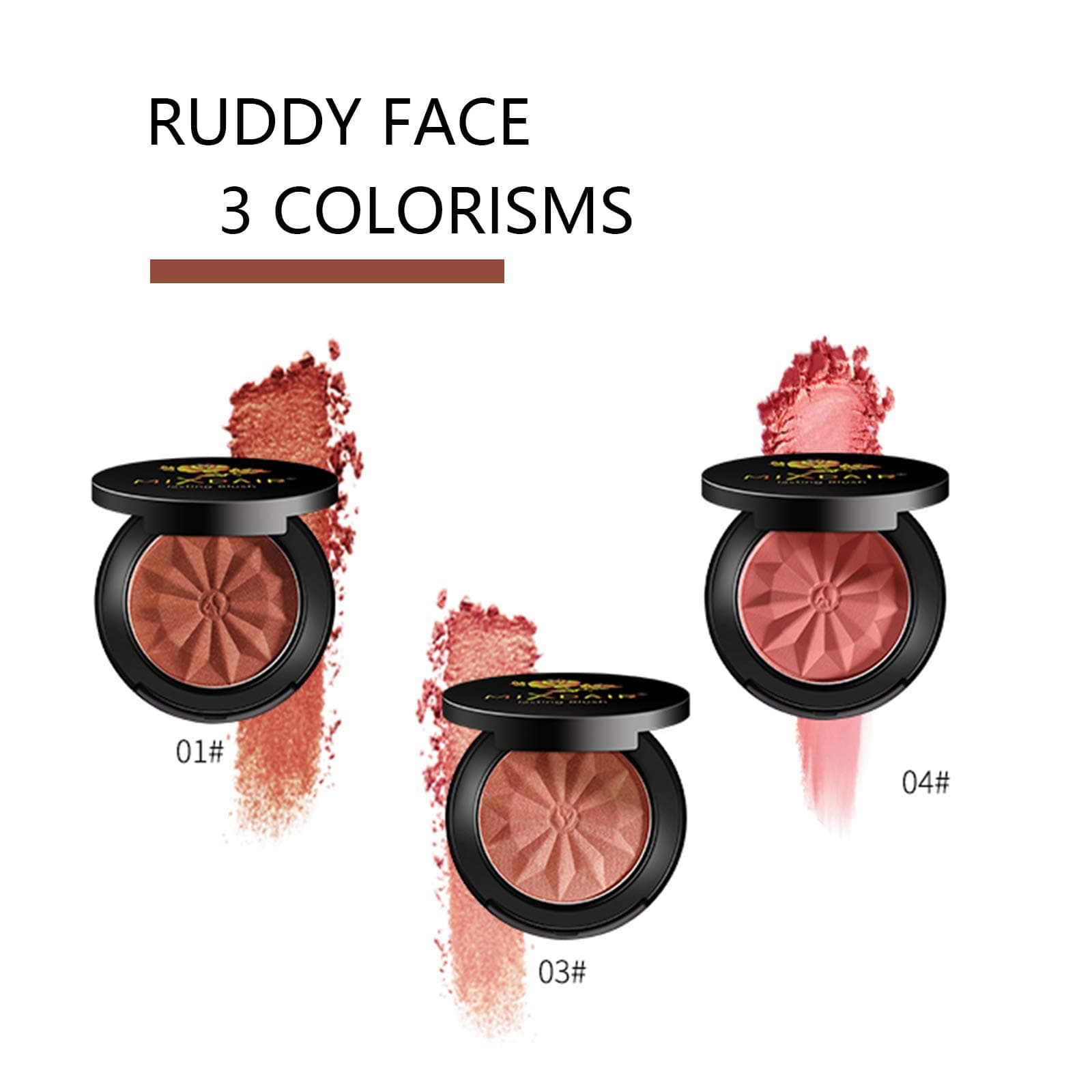 Mimore Blusher, Long-lasting and Sweat-Resistant Non_Greasy Blush & Glow Matte Blusher Super Brighten Skin Color Shimmery or Matte Blusher,with Mirror. (03)