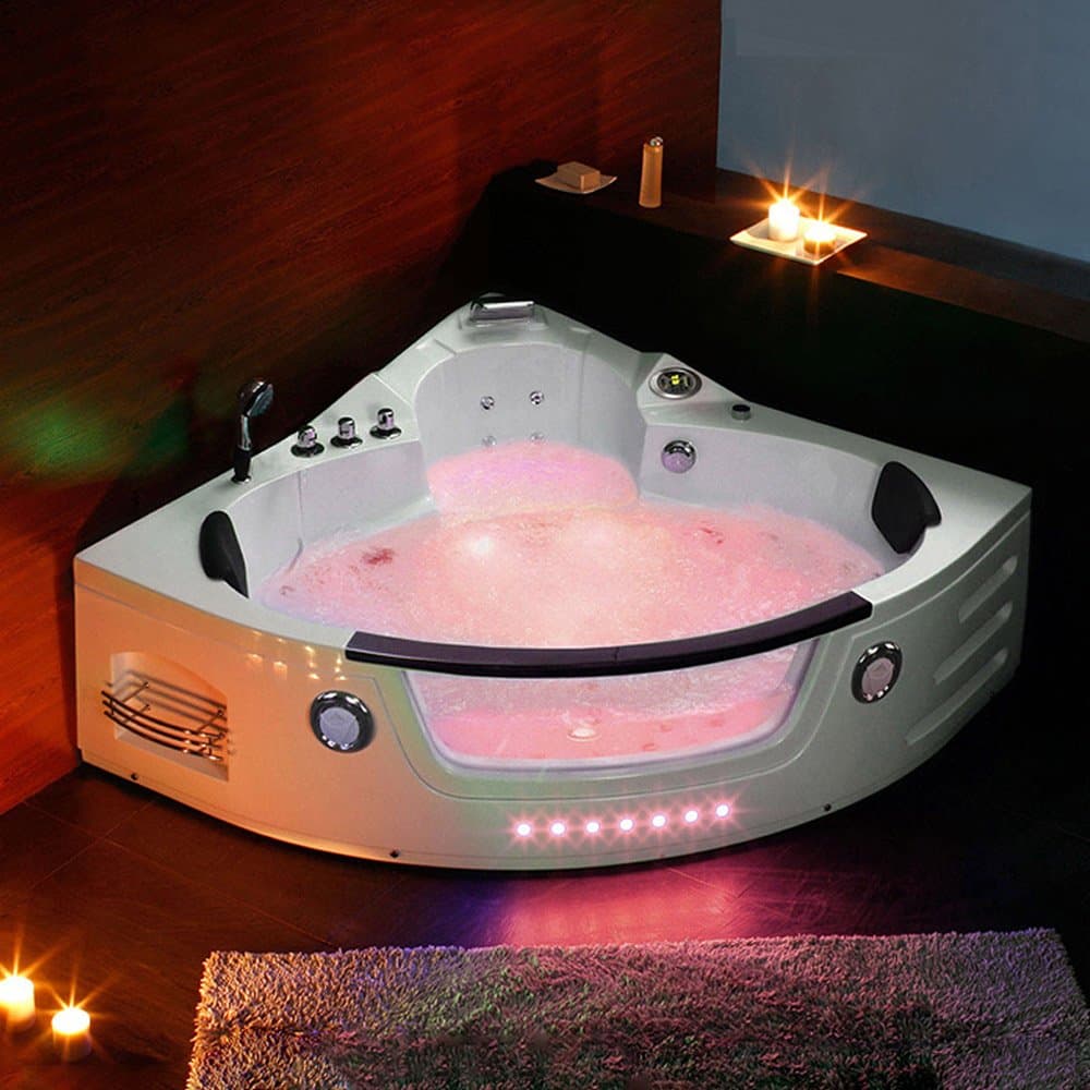 VIRPOL Whirlpool Massage Jacuzzis 22 jets Double End Bath Corner Luxury SPA 6148M-135cm