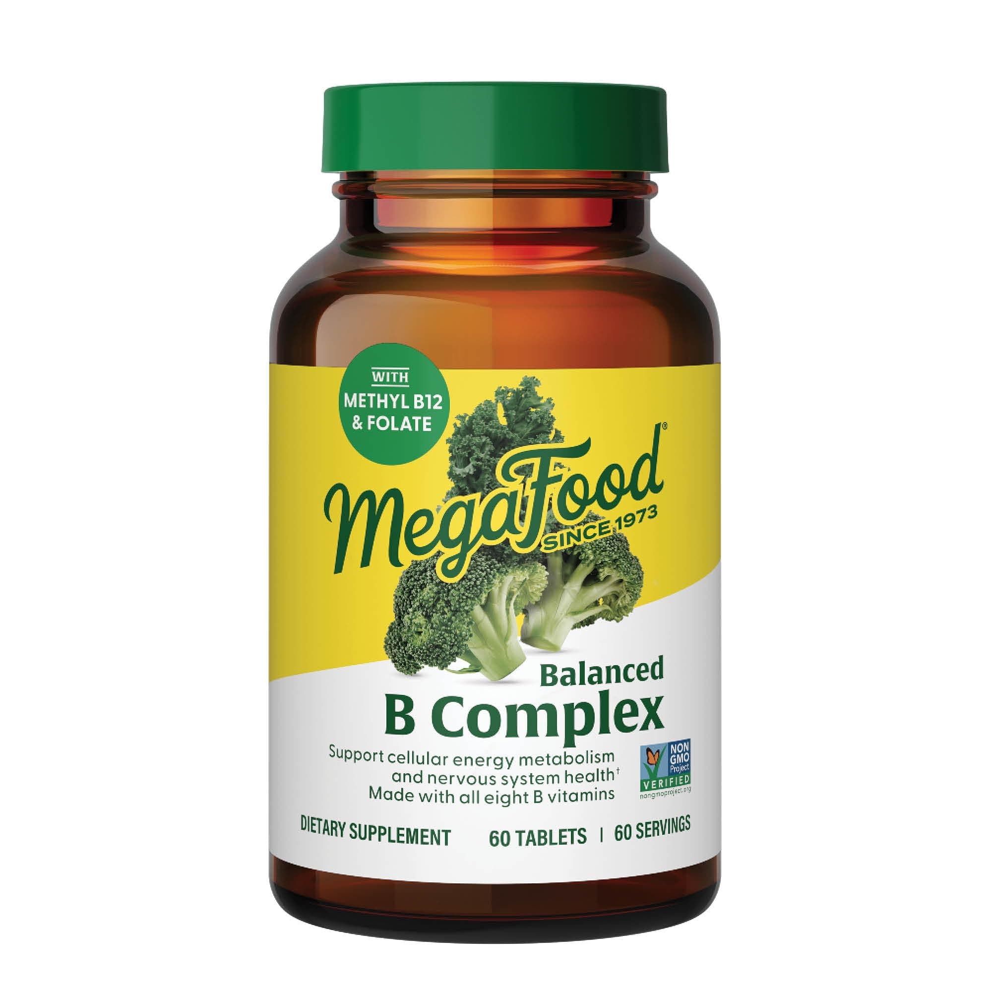 Balanced B Complex - B Complex Vitamin Supplement - 8 B Vitamins Including Vitamin B6, Vitamin B12, Folate, Biotin & More - Supports Cellular Energy Production - Vegan, Gluten Free - 60 Tabs