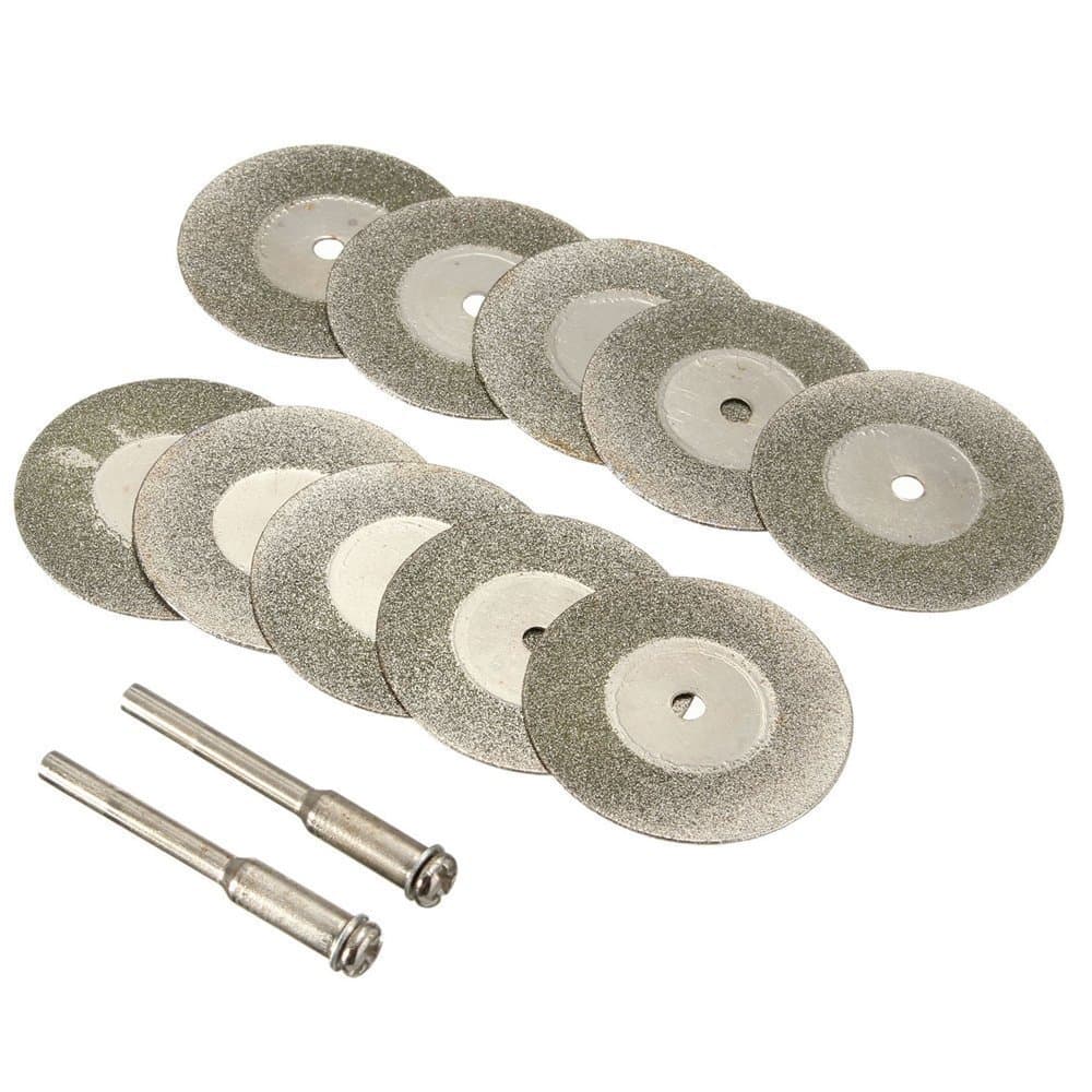 Diamond Cutting Wheel Cut Off Discs Coated Rotary Tools W/Mandrel 18mm for Dremel by YEEZUGO
