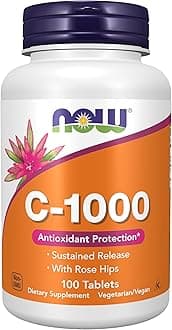 NOW Foods Vitamin C-1000 Sustained Release With Rose Hip, 100 Tablets