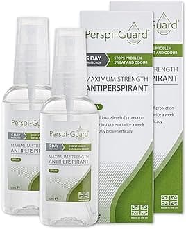 Perspi-Guard Maximum Strength Antiperspirant Spray 50 ml, 2-Pack, Strong Deodorant for Excessive Sweating & Hyperhidrosis, Anti Sweat Spray, Unscented