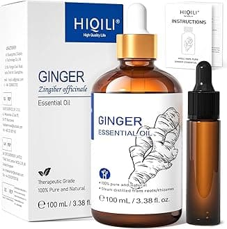 Pure Ginger Essential Oil for Lymphatic Drainage Massage, 100ml