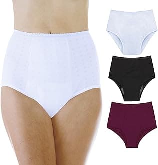Wearever Women's Maximum Absorbency Incontinence Panties for Bladder Control - Washable, Reusable, Leak Proof Underwear for Women 600 ml - (Pack of 3) (White, Black, Plum) (8X) (Fits Hip: 61-63)
