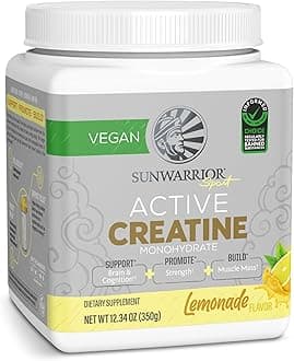 Creatine Monohydrate Powder | Muscle Building Strength Training Pre Workout & Recovery | Vegan & Keto Friendly Micronized & Easily Mixes 350g Tub (50 Servings) Lemonade Active Creatine