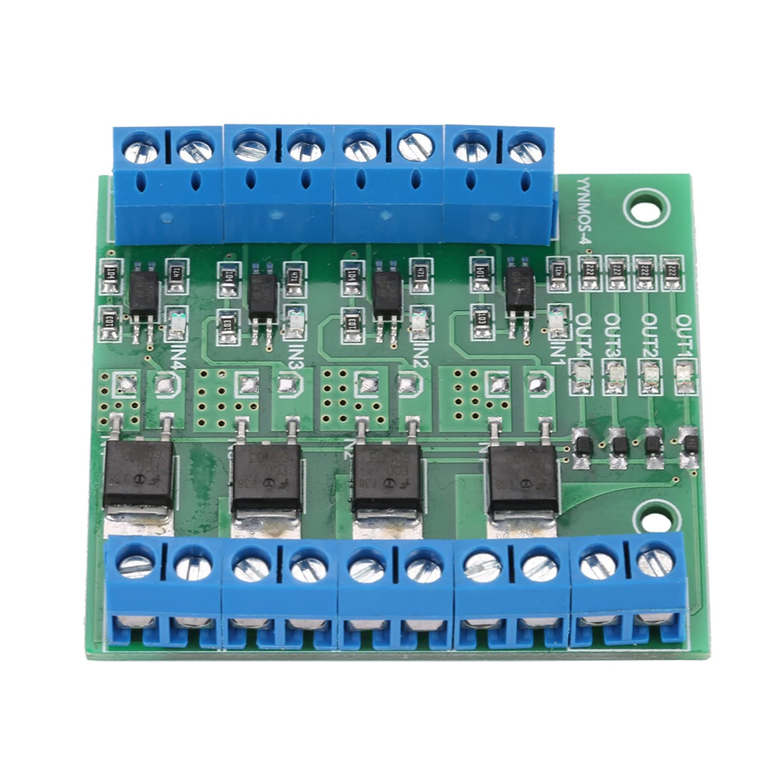 Yctze Optocoupler Board Motor Driver Mosfet Driver Module Optocoupler Module YYNM0S-4 Mosfet Control Module PLC Amplifier Circuit Board Driver Module with 4-Channel for 3-20V to 3.7-27VDC 10A