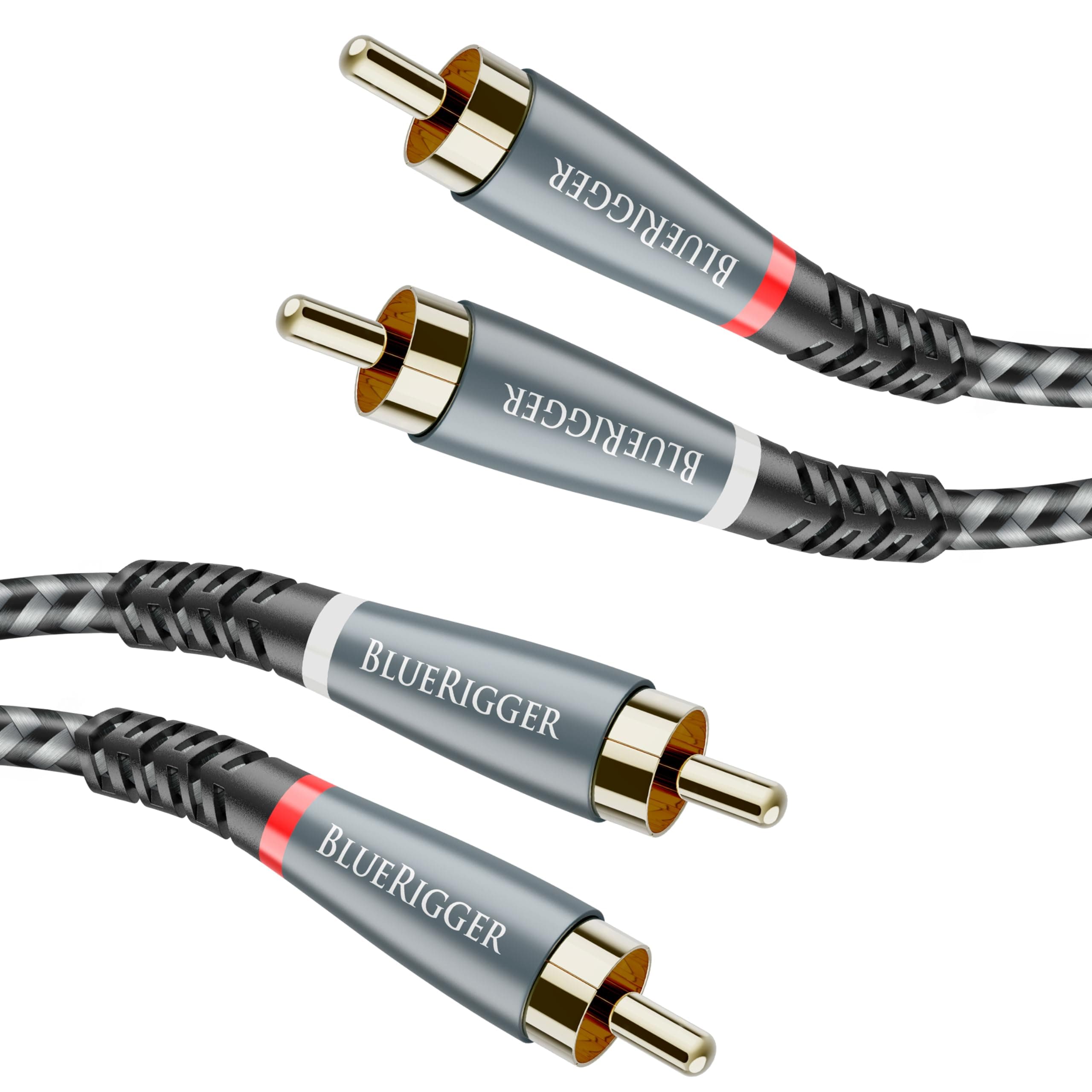 Dual Shielded Subwoofer Audio RCA Cable with Gold Plated connectors (2RCA-TO-2RCA-6FT / 2 Meters)