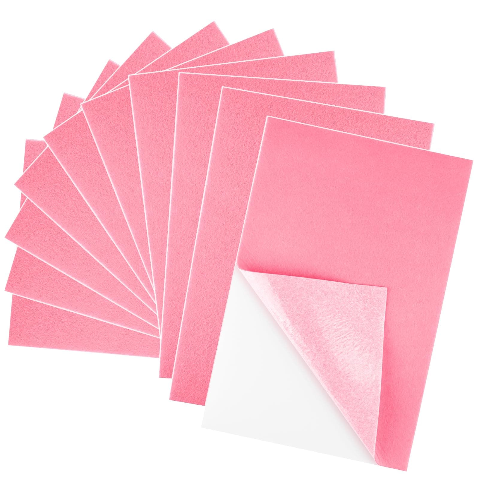 10PCS Pink Self Adhesive Felt Fabric Sheets Sticky Felt Sheets for Craft Supplies Art Home Making（8.3" x 11.8"/20 x 30cm）