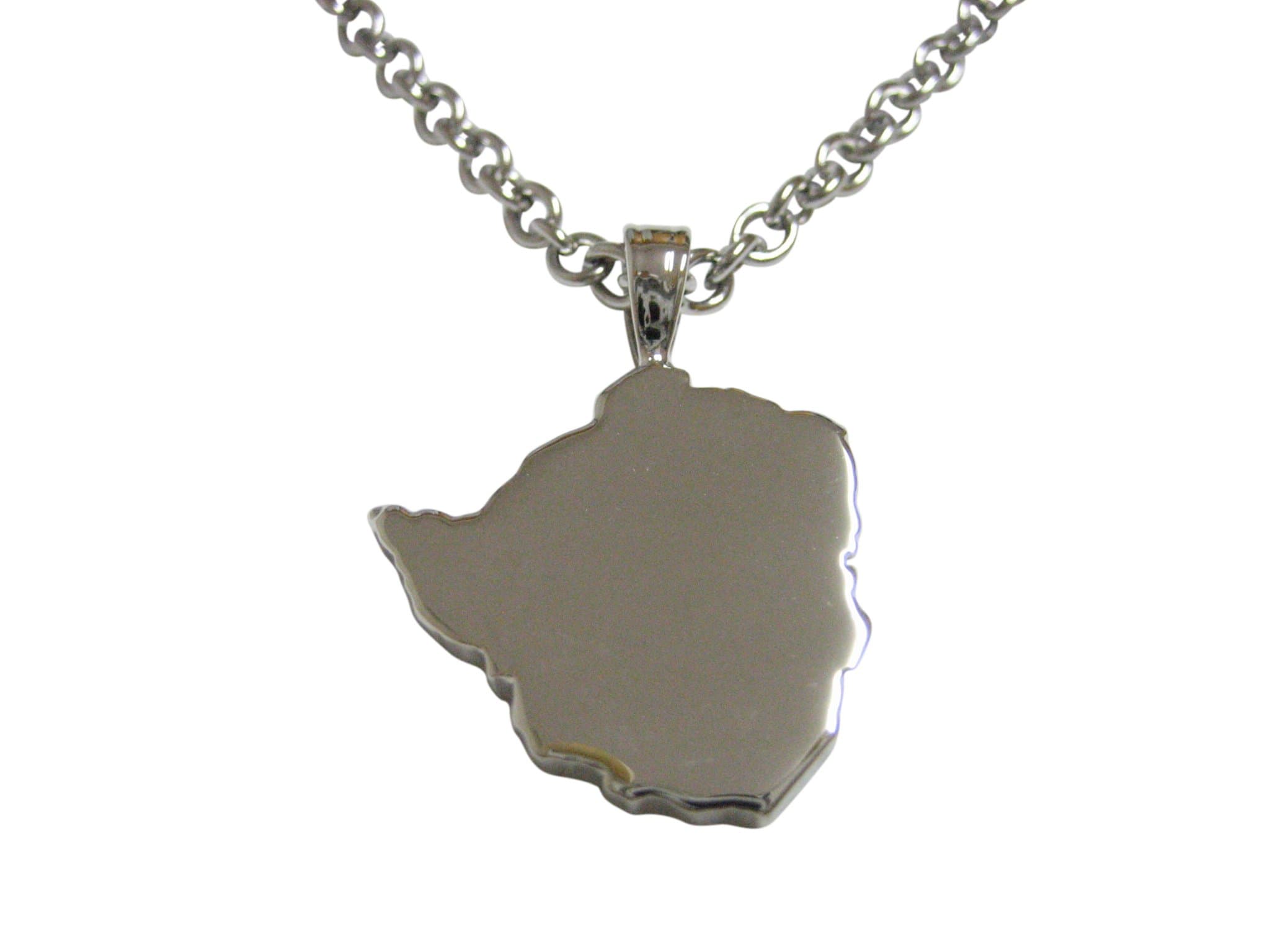 Kiola DesignsZimbabwe Map Shape Pendant Necklace