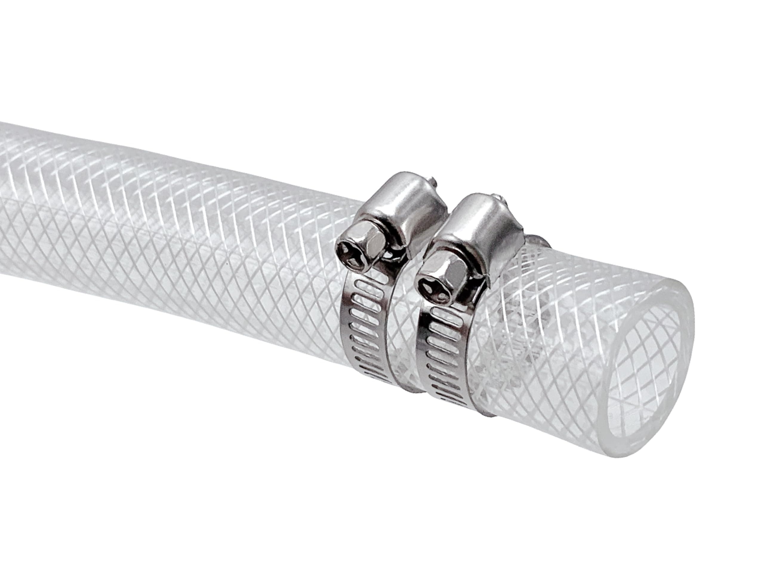 1/2" ID x 3/4" OD - 10 Ft High Pressure Braided Clear PVC Vinyl Tubing Flexible Tube, Heavy Duty Reinforced Hose Tubing