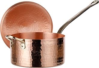 New DEMMEX 1.2mm Thick Hammered Copper Sugar Sauce Zabaglione Pan with Helper Handle, (1.7-Quart)