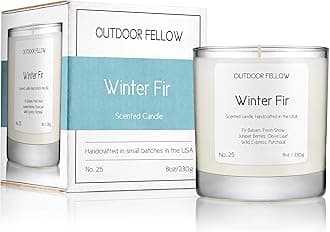 Outdoor Fellow Winter Fir Candle | Luxury Scented Candle with Coconut & Apricot Wax Blend | Fir, Juniper & Cypress Notes | 40+ Hour Burn Time | Cozy Fragrance for Home (8oz)