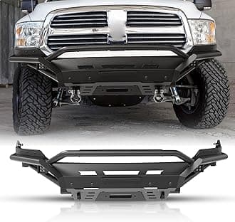 Nixon Offroad Front Bumper for 2013-2018 Dodge RAM 1500 Pickup Truck(Excluding Rebel) / 2019-2024 RAM 1500 Classic(Excluding Warlock) Heavy Duty Steel Bumper with LED Light with Winch Plate Skid Plate