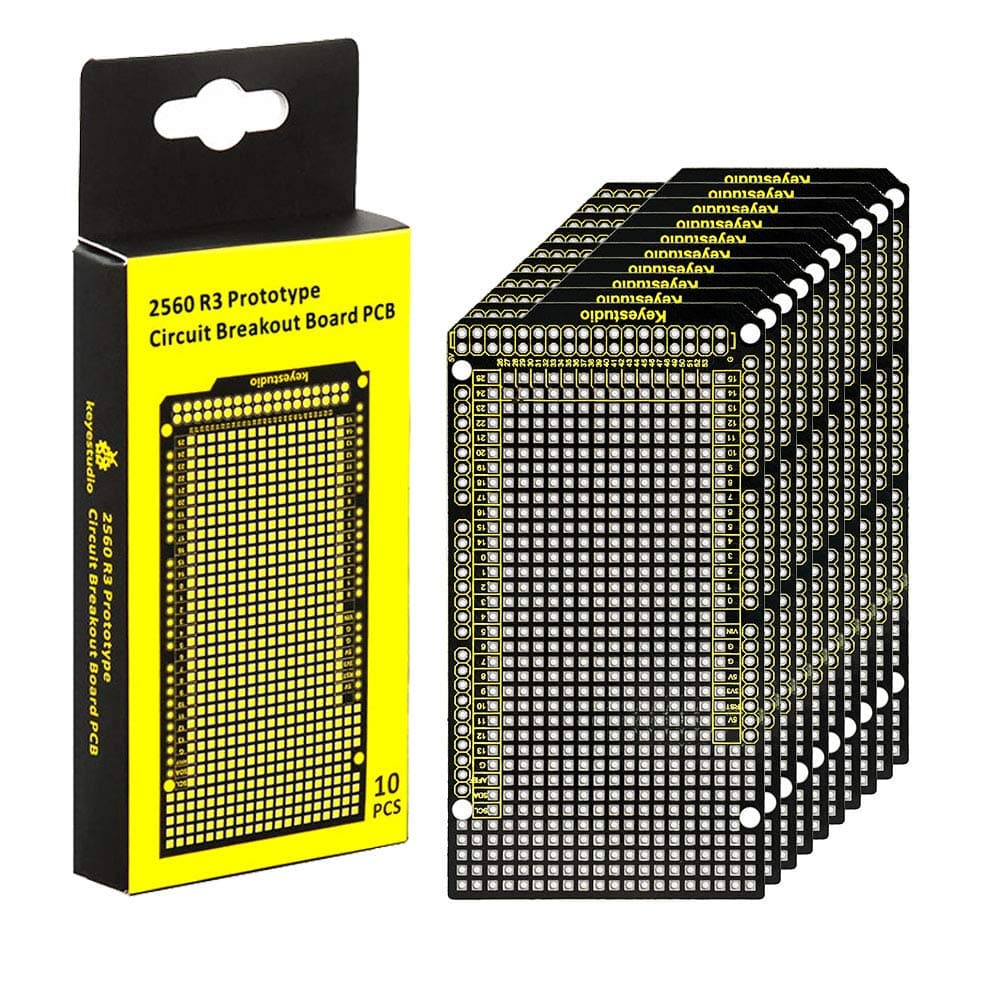 10PCS Proto Shield for Arduino Mega, Double Sided PCB Prototype Shield Solderable for Arduino Mega R3 2560