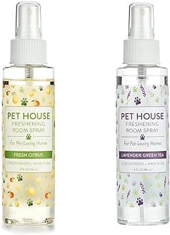 Pet Air Freshener 4 OZ Concentrated Room Spray for Pet Odor, Lavender Green Tea and Fresh Citrus, Pack of 2