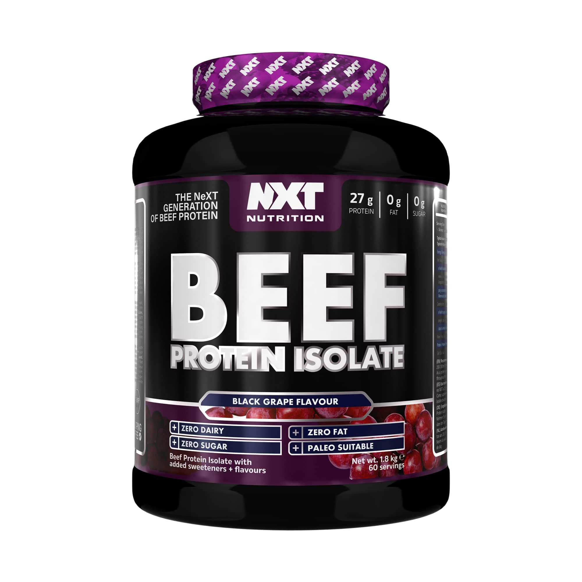 NXT Beef Protein Isolate Black Grape 1.8kg 60 Servings