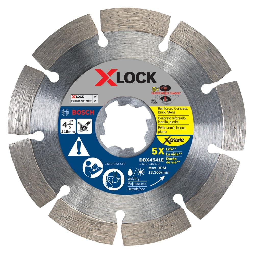 DBX4541E 4-1/2 in. X-Lock Xtreme Segmented Rim Diamond Blade
