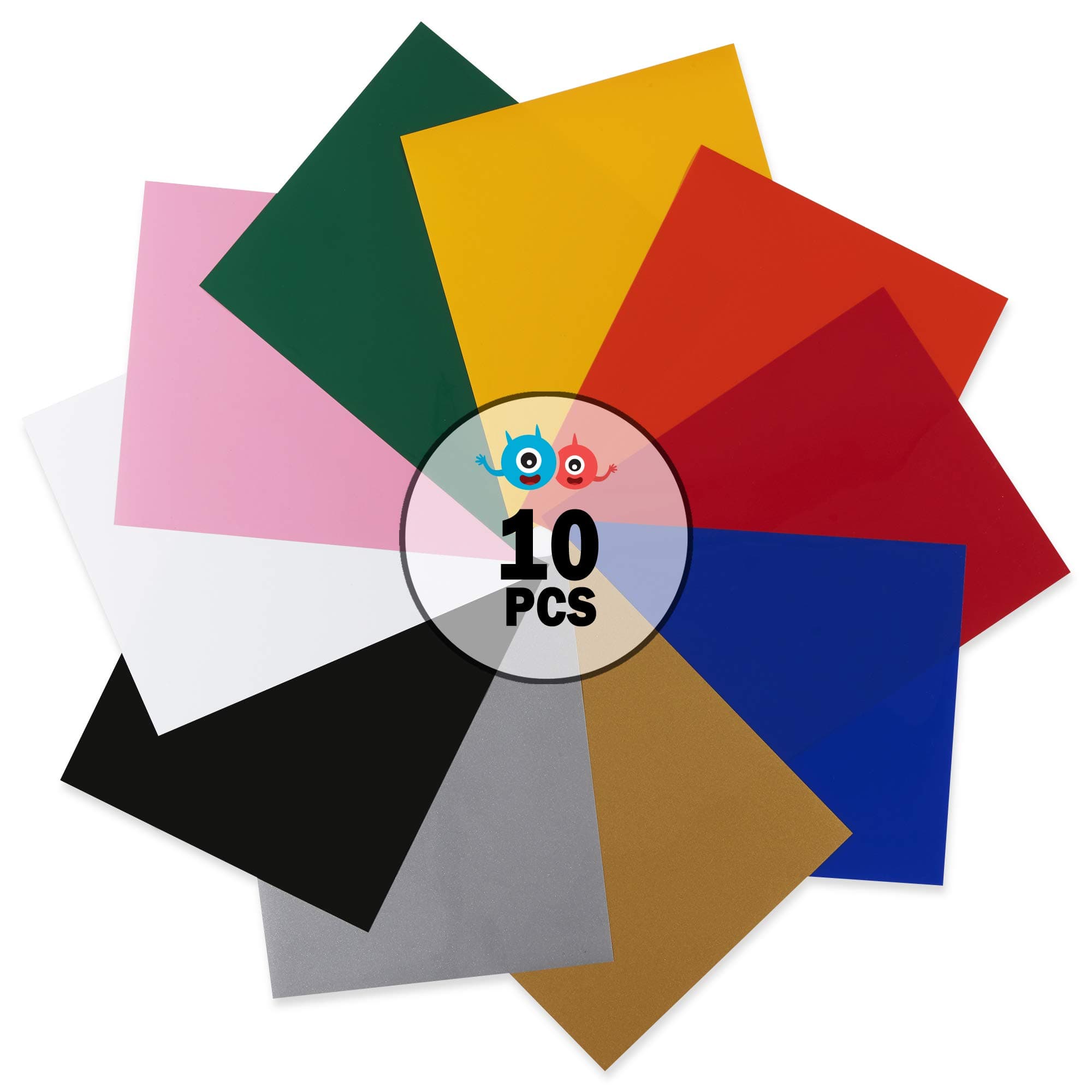 QuuCut Heat Transfer Vinyl Bundle: 12 Pack 12" x 10" (PU 10)