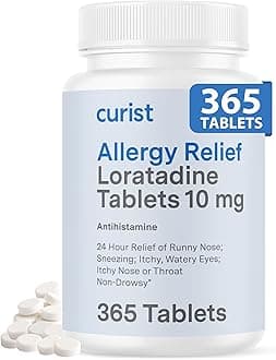 Loratadine 10mg 365 Count - All Day Non Drowsy Allergy Medicine - 24 Hour Antihistamine Tablets for Runny Nose, Itchy Eyes, & Sneezing - Indoor & Outdoor Allergy Medicine for Adults