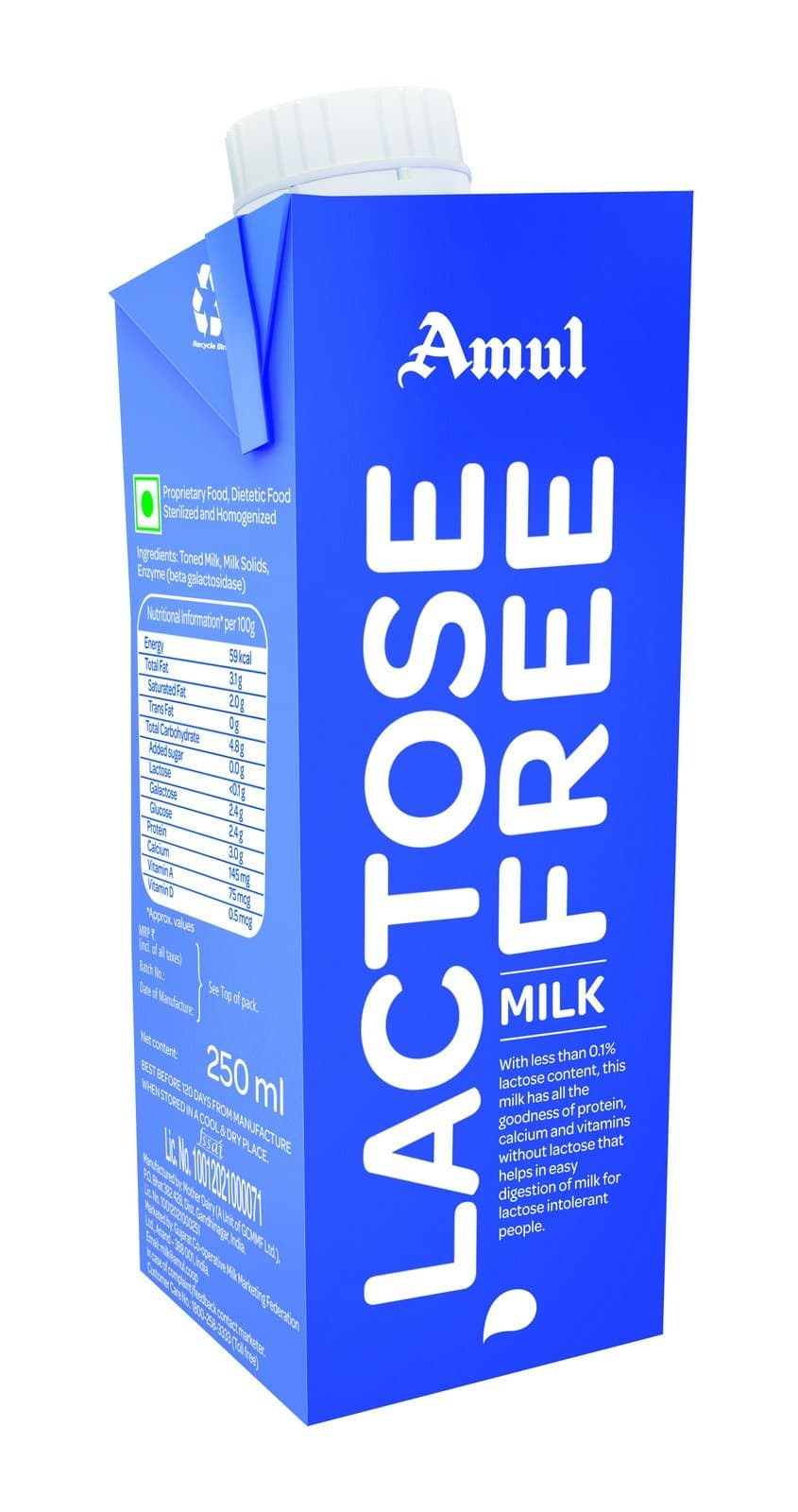 Lactose Free Milk, 250 Ml