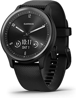 Garmin vívomove Sport, Hybrid 40mm smartwatch with health & fitness functions, hidden touchscreen display & up to 5 days battery life, Black